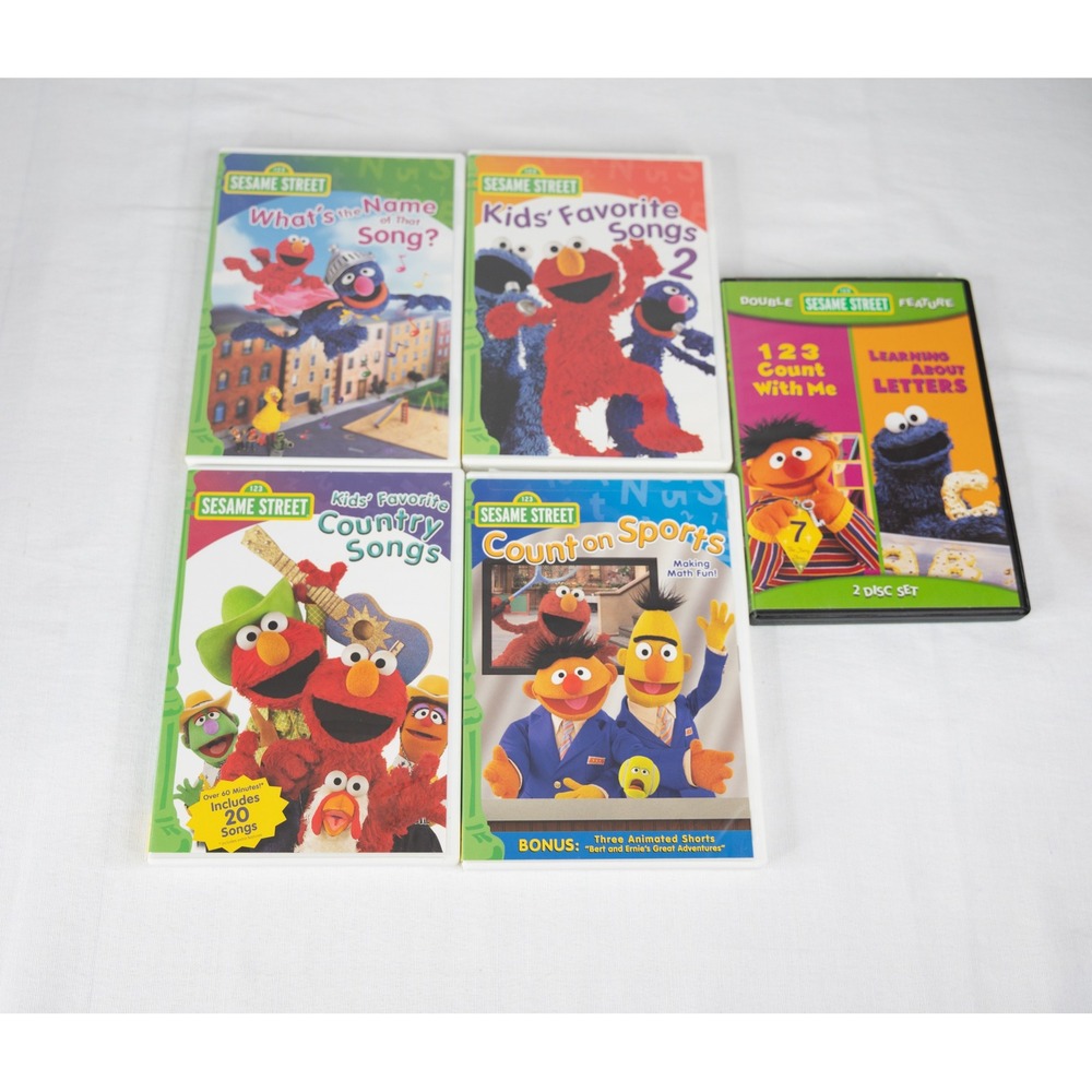 Sesame Street 5 DVD Bundle Kids Educational Set Counting songs sports country